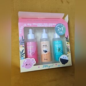 Kids Collagen, Rice, AHA BHA Serum Set - Red, Yellow, Blue